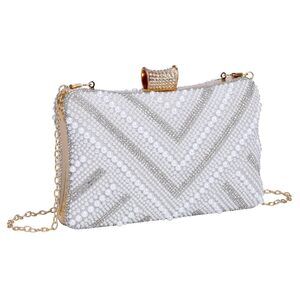 Beaded Pearl Clutch for Weddings and Prom